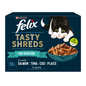 Felix Pouch Tasty Shreds - Fish 12 Pk