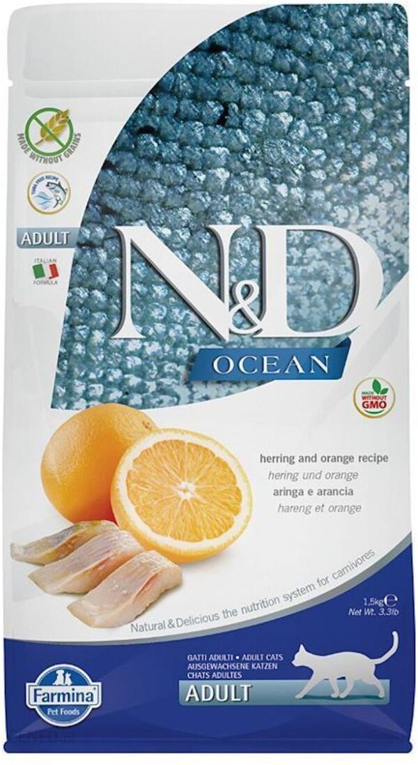 N&D Cat Dry Adult Herring Orange 1.5Kg