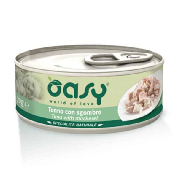 Oasy Cat Tin Natural Tonno Sgombro 70 Gr