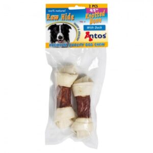Raw Hide White + Duck Knotted Bone 4/5